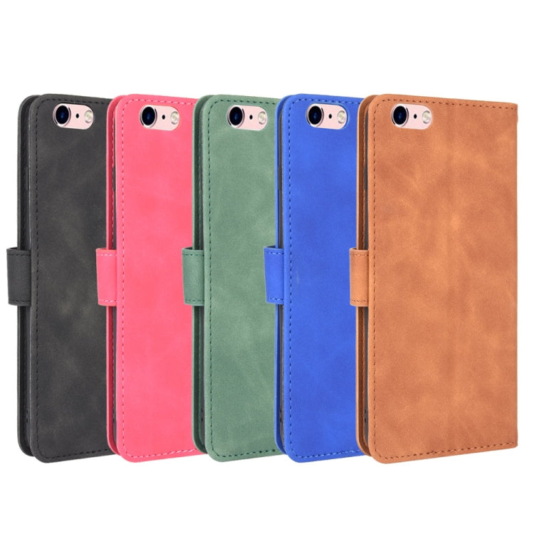 For iPhone 6 & 6s Solid Color Skin Feel Magnetic Buckle Horizontal Flip Calf Texture PU Leather Case with Holder & Card Slots & Wallet