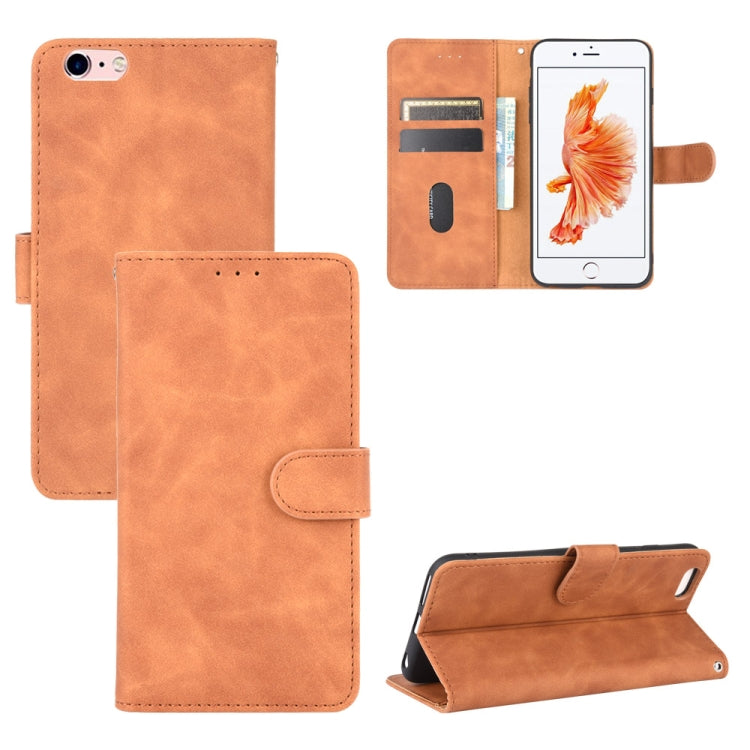 For iPhone 6 & 6s Solid Color Skin Feel Magnetic Buckle Horizontal Flip Calf Texture PU Leather Case with Holder & Card Slots & Wallet