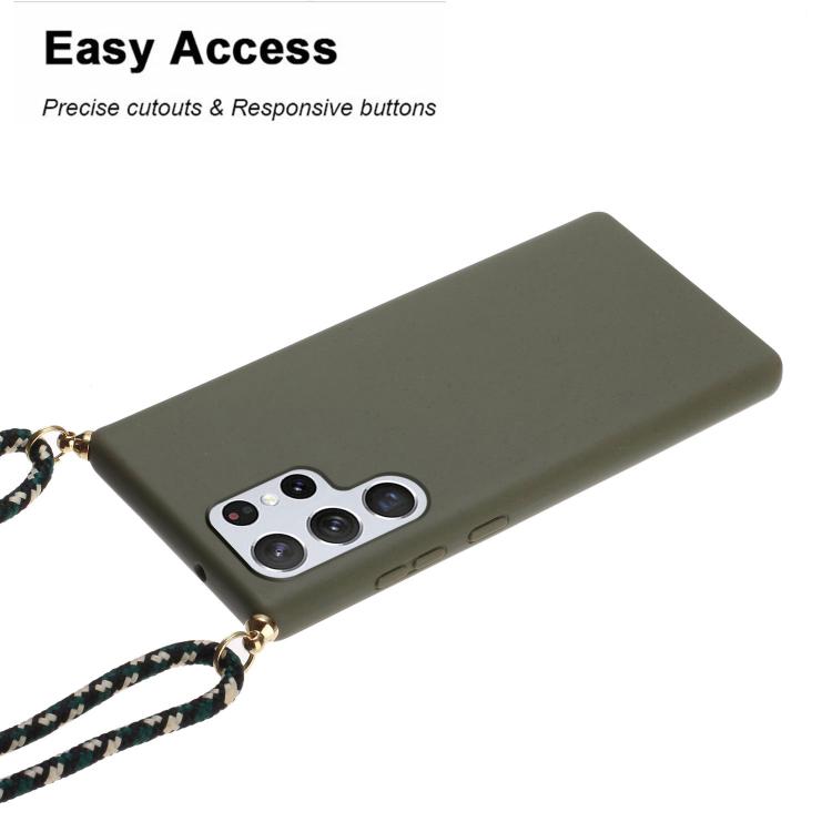 For Samsung Galaxy S25 Ultra 5G Wheat Straw Material Hybrid TPU Phone Case with Lanyard