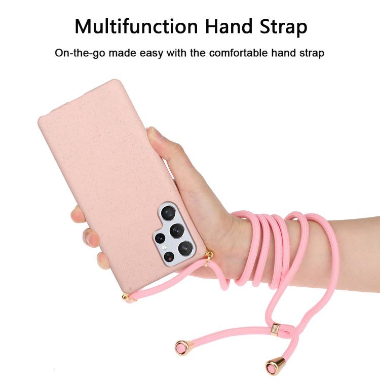 For Samsung Galaxy S25 Ultra 5G Wheat Straw Material Hybrid TPU Phone Case with Lanyard
