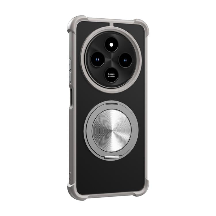 For Redmi 14C 4G CD Texture 360 Degree Rotating Holder MagSafe Phone Case