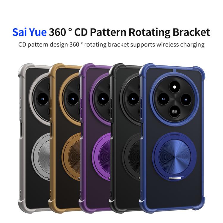 For Redmi 14C 4G CD Texture 360 Degree Rotating Holder MagSafe Phone Case