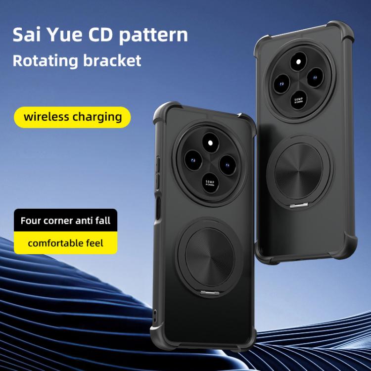 For Redmi 14C 4G CD Texture 360 Degree Rotating Holder MagSafe Phone Case
