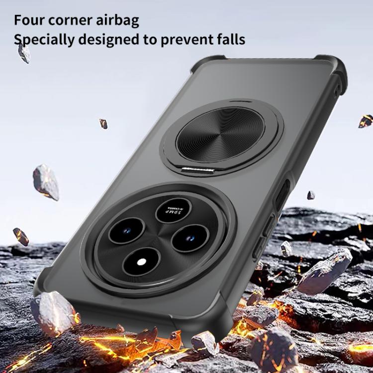 For Redmi 14C 4G CD Texture 360 Degree Rotating Holder MagSafe Phone Case