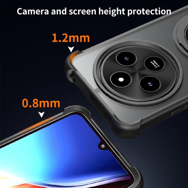 For Redmi 14C 4G CD Texture 360 Degree Rotating Holder MagSafe Phone Case