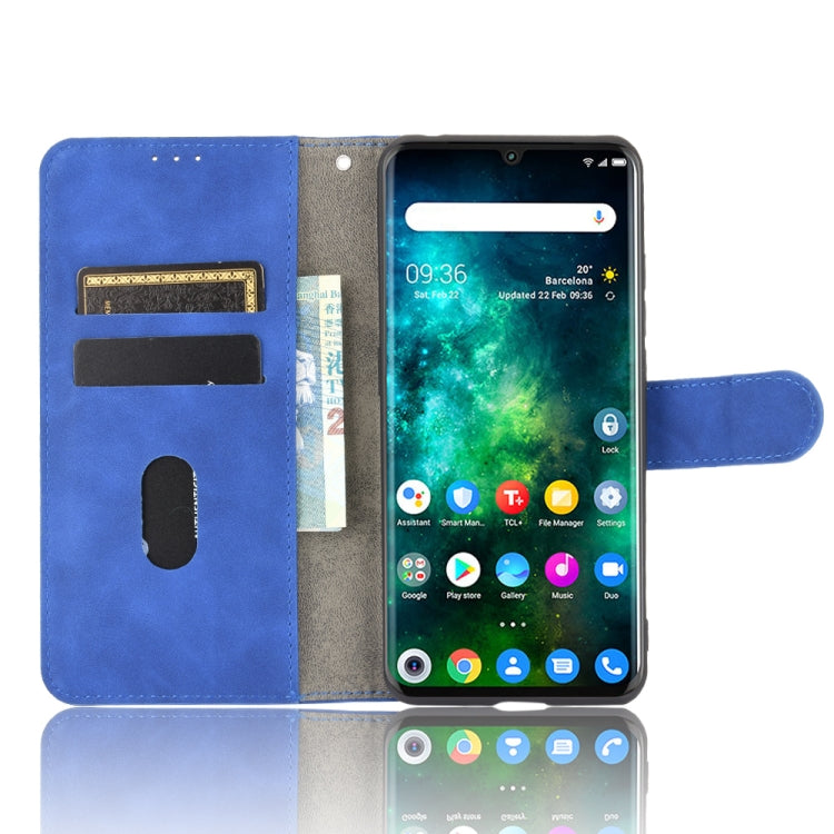 For TCL 10 Pro Solid Color Skin Feel Magnetic Buckle Horizontal Flip Calf Texture PU Leather Case with Holder & Card Slots & Wallet
