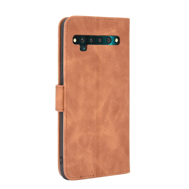 For TCL 10 Pro Solid Color Skin Feel Magnetic Buckle Horizontal Flip Calf Texture PU Leather Case with Holder & Card Slots & Wallet