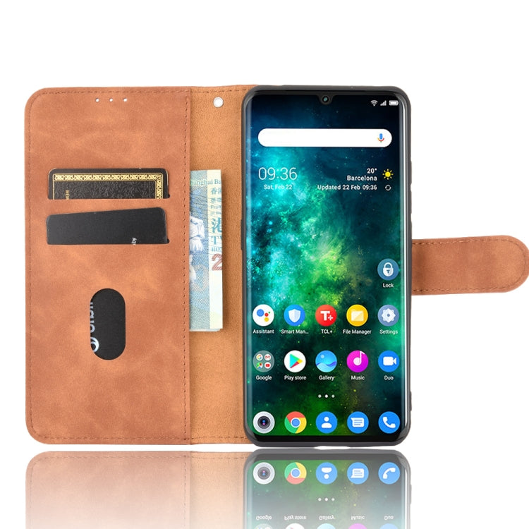 For TCL 10 Pro Solid Color Skin Feel Magnetic Buckle Horizontal Flip Calf Texture PU Leather Case with Holder & Card Slots & Wallet