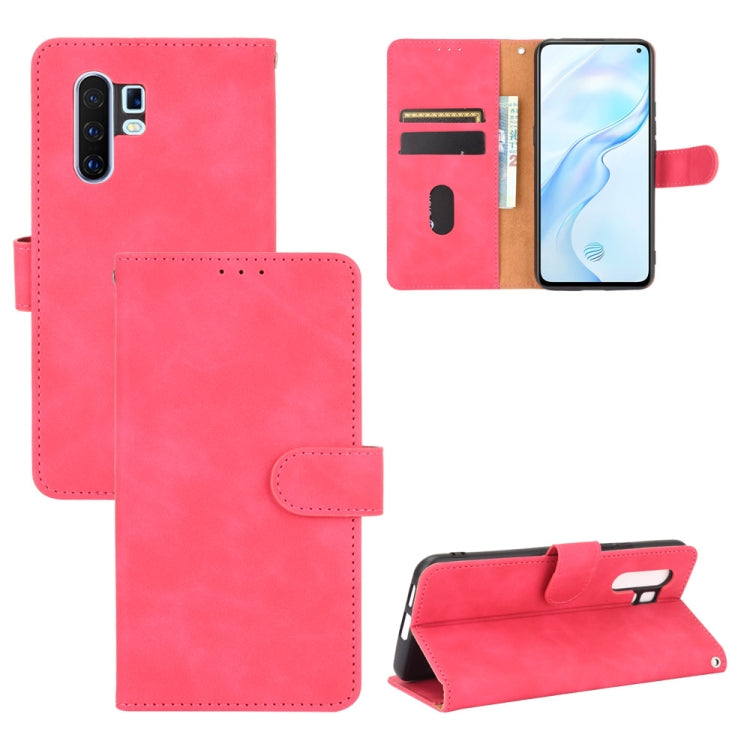 For Vivo X30 Pro Solid Color Skin Feel Magnetic Buckle Horizontal Flip Calf Texture PU Leather Case with Holder & Card Slots & Wallet