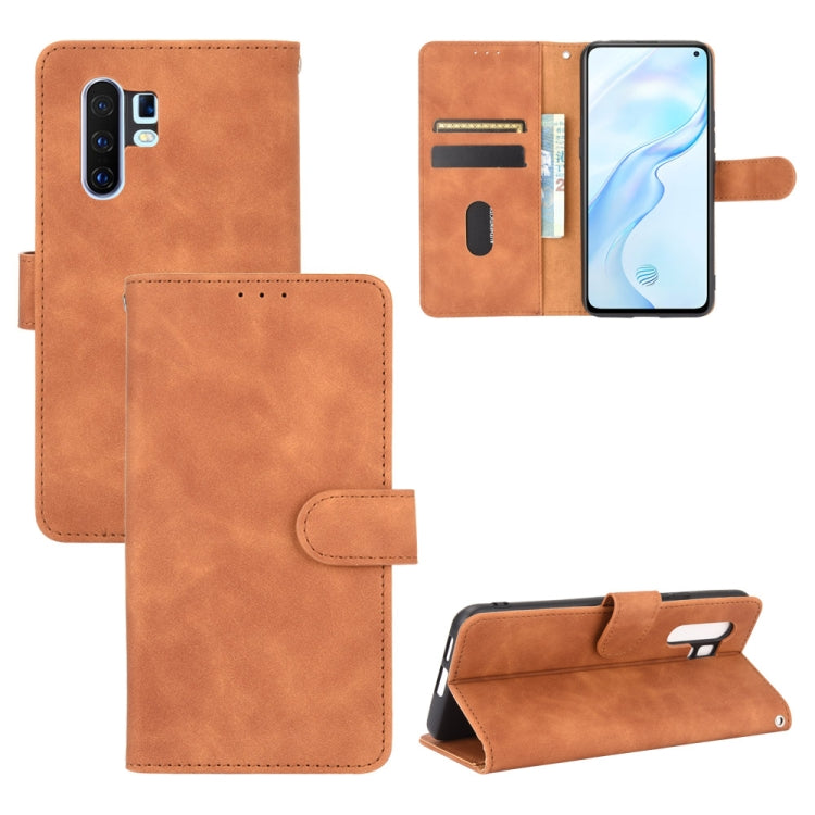 For Vivo X30 Pro Solid Color Skin Feel Magnetic Buckle Horizontal Flip Calf Texture PU Leather Case with Holder & Card Slots & Wallet