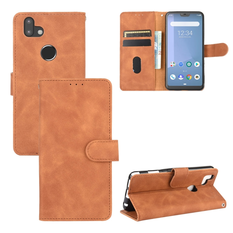 For Fujitsu Arrows RX (Arrows M05) Solid Color Skin Feel Magnetic Buckle Horizontal Flip Calf Texture PU Leather Case with Holder & Card Slots & Wallet