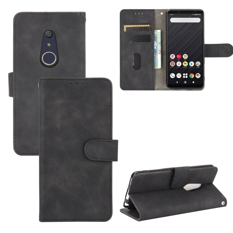 For Fujitsu Arrows Be4 (F-41A) Solid Color Skin Feel Magnetic Buckle Horizontal Flip Calf Texture PU Leather Case with Holder & Card Slots & Wallet