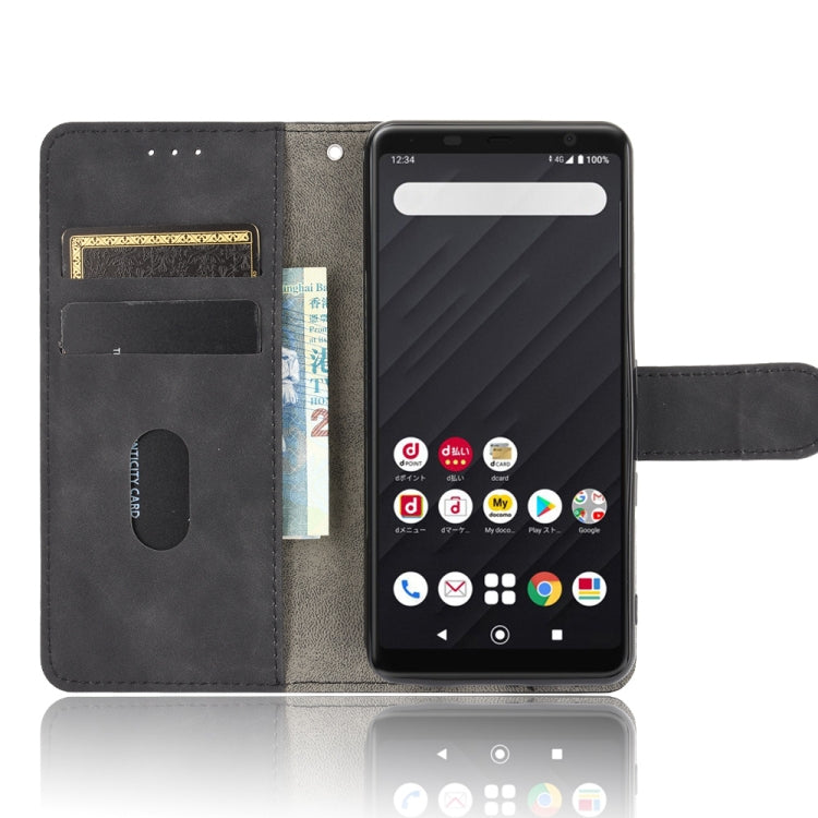 For Fujitsu Arrows Be4 (F-41A) Solid Color Skin Feel Magnetic Buckle Horizontal Flip Calf Texture PU Leather Case with Holder & Card Slots & Wallet