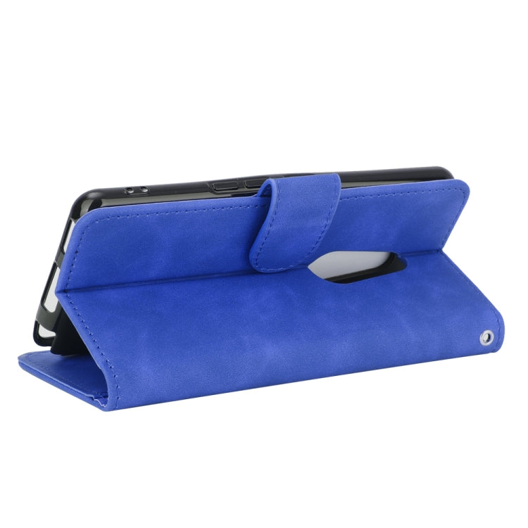 For Fujitsu Arrows Be4 (F-41A) Solid Color Skin Feel Magnetic Buckle Horizontal Flip Calf Texture PU Leather Case with Holder & Card Slots & Wallet