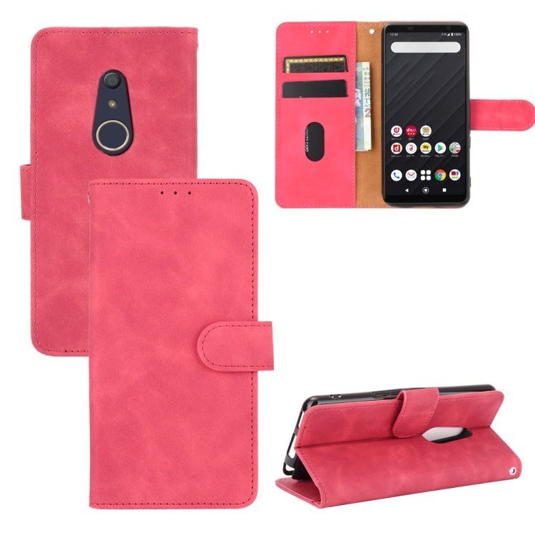 For Fujitsu Arrows Be4 (F-41A) Solid Color Skin Feel Magnetic Buckle Horizontal Flip Calf Texture PU Leather Case with Holder & Card Slots & Wallet