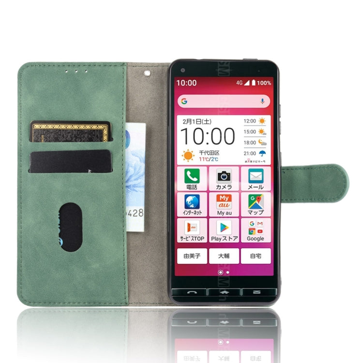 For Kyocera Basio 4 KYV47 Solid Color Skin Feel Magnetic Buckle Horizontal Flip Calf Texture PU Leather Case with Holder & Card Slots & Wallet