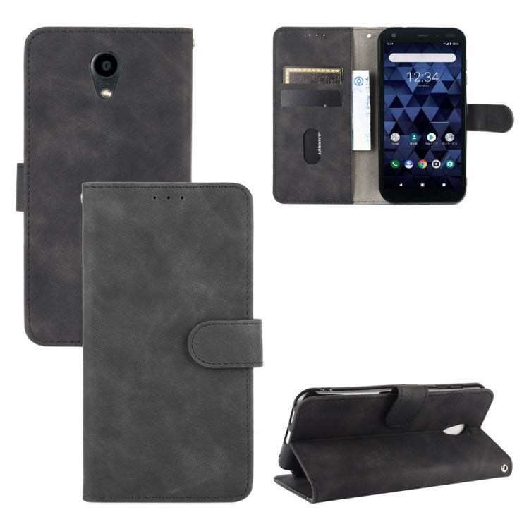 For Kyocera DIGNO BX Solid Color Skin Feel Magnetic Buckle Horizontal Flip Calf Texture PU Leather Case with Holder & Card Slots & Wallet