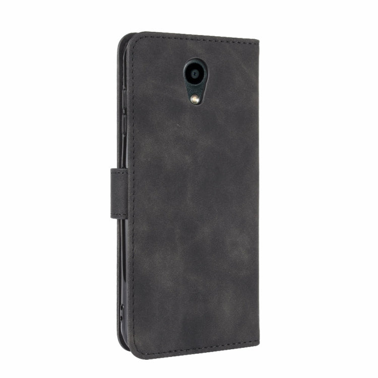 For Kyocera DIGNO BX Solid Color Skin Feel Magnetic Buckle Horizontal Flip Calf Texture PU Leather Case with Holder & Card Slots & Wallet