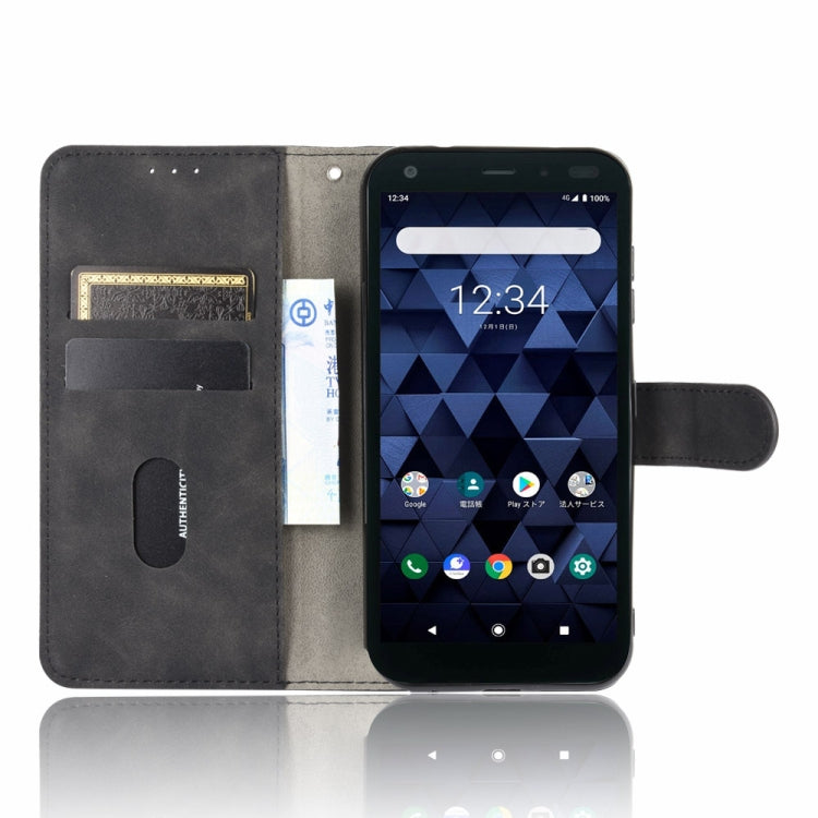 For Kyocera DIGNO BX Solid Color Skin Feel Magnetic Buckle Horizontal Flip Calf Texture PU Leather Case with Holder & Card Slots & Wallet