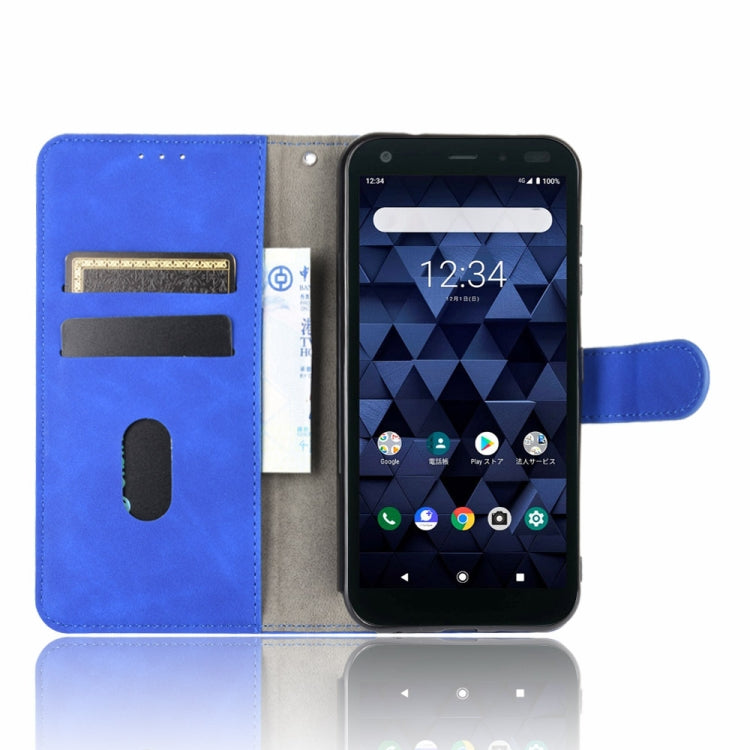 For Kyocera DIGNO BX Solid Color Skin Feel Magnetic Buckle Horizontal Flip Calf Texture PU Leather Case with Holder & Card Slots & Wallet