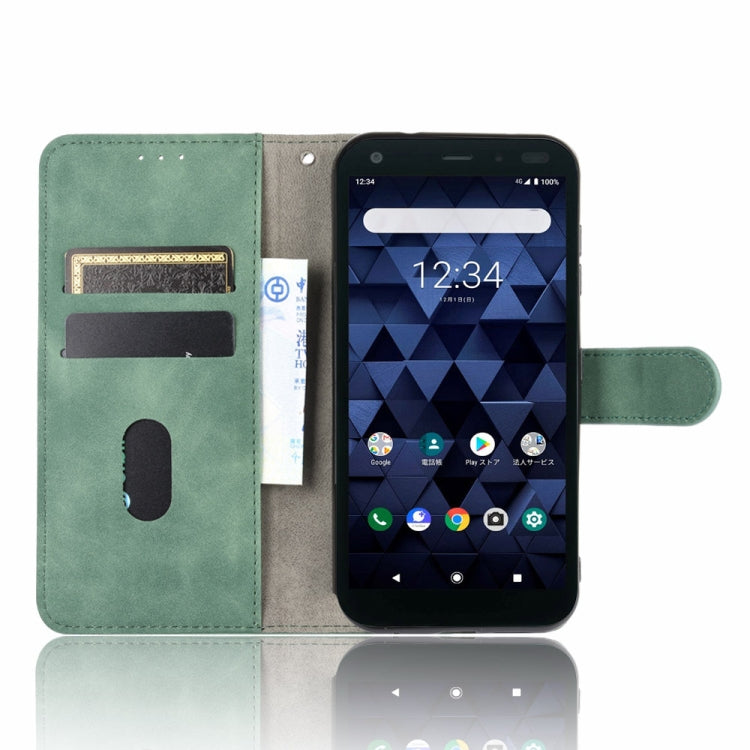 For Kyocera DIGNO BX Solid Color Skin Feel Magnetic Buckle Horizontal Flip Calf Texture PU Leather Case with Holder & Card Slots & Wallet