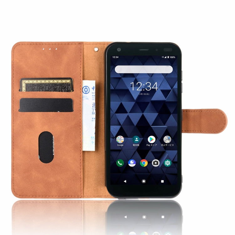 For Kyocera DIGNO BX Solid Color Skin Feel Magnetic Buckle Horizontal Flip Calf Texture PU Leather Case with Holder & Card Slots & Wallet