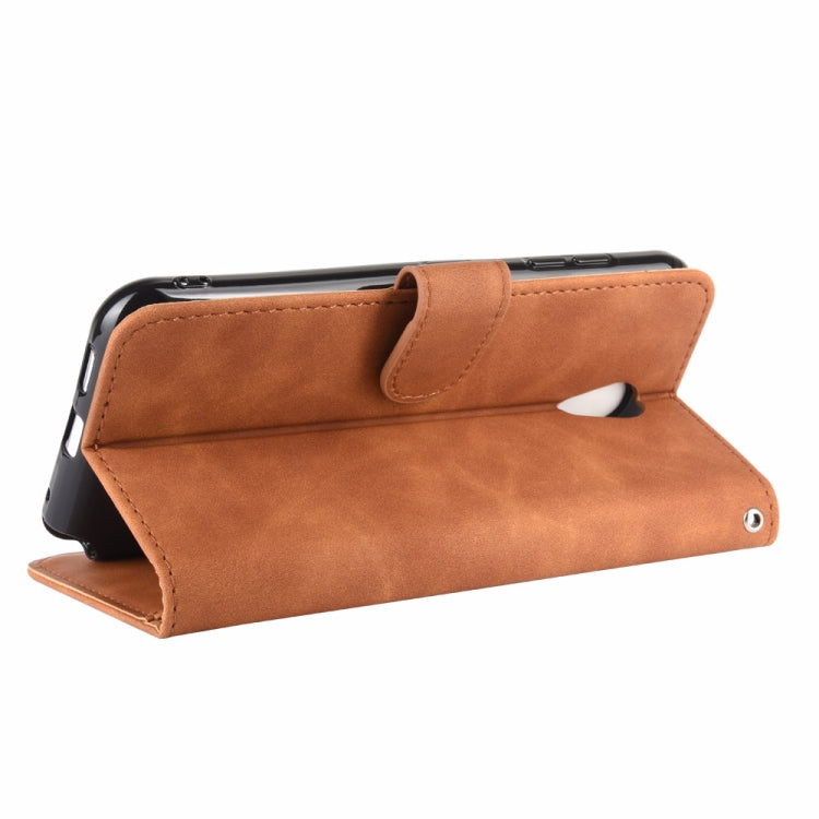 For Kyocera DIGNO BX Solid Color Skin Feel Magnetic Buckle Horizontal Flip Calf Texture PU Leather Case with Holder & Card Slots & Wallet