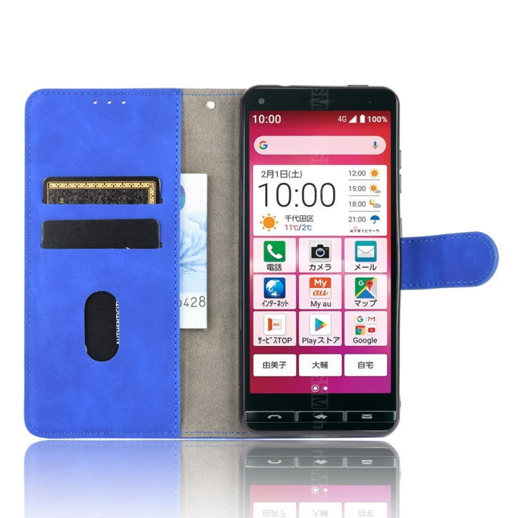 For Kyocera Kantan Sumaho 2 (A001KC) Solid Color Skin Feel Magnetic Buckle Horizontal Flip Calf Texture PU Leather Case with Holder & Card Slots & Wallet