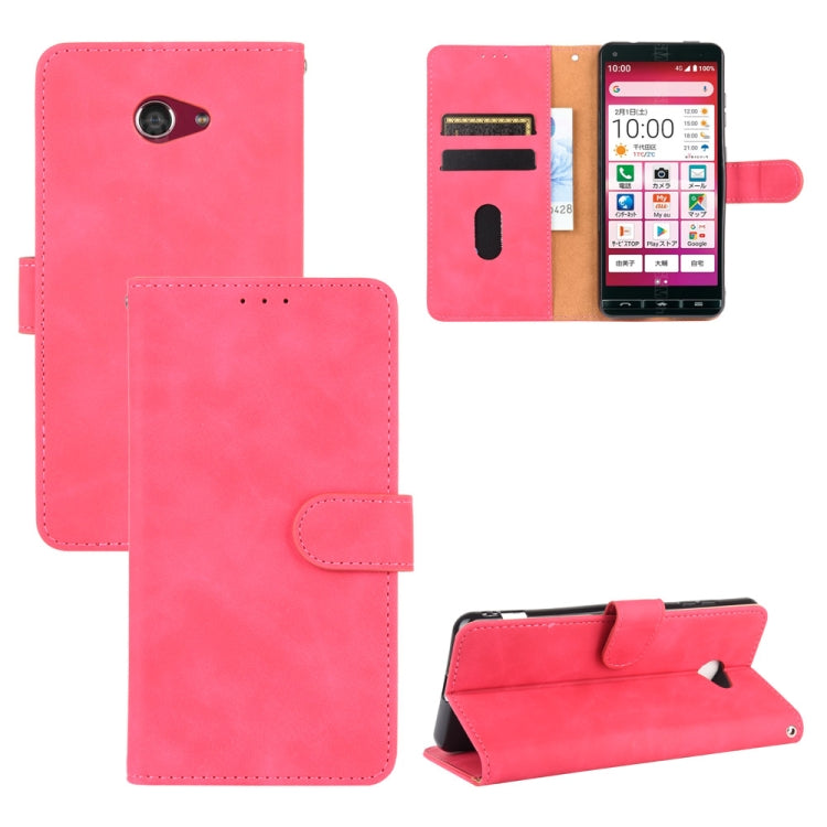 For Kyocera Kantan Sumaho 2 (A001KC) Solid Color Skin Feel Magnetic Buckle Horizontal Flip Calf Texture PU Leather Case with Holder & Card Slots & Wallet
