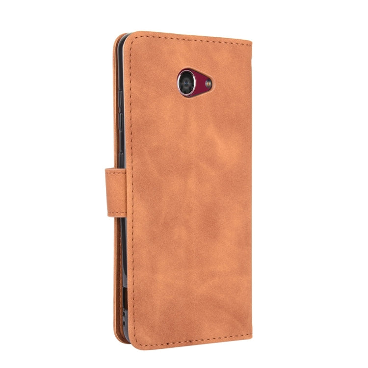For Kyocera Kantan Sumaho 2 (A001KC) Solid Color Skin Feel Magnetic Buckle Horizontal Flip Calf Texture PU Leather Case with Holder & Card Slots & Wallet