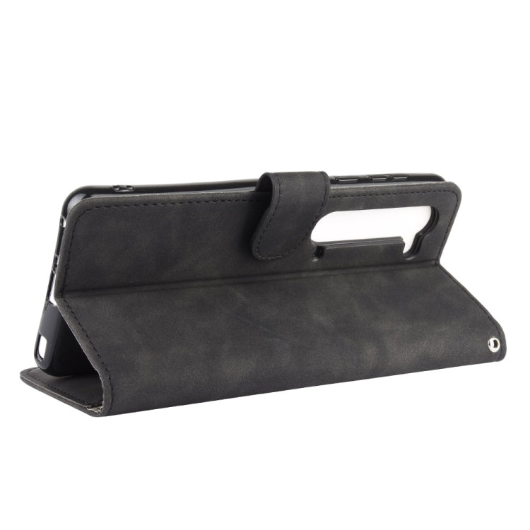 For Sharp Aquos R5G Solid Color Skin Feel Magnetic Buckle Horizontal Flip Calf Texture PU Leather Case with Holder & Card Slots & Wallet