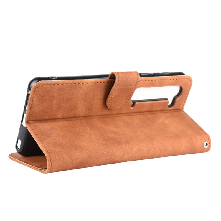 For Sharp Aquos R5G Solid Color Skin Feel Magnetic Buckle Horizontal Flip Calf Texture PU Leather Case with Holder & Card Slots & Wallet