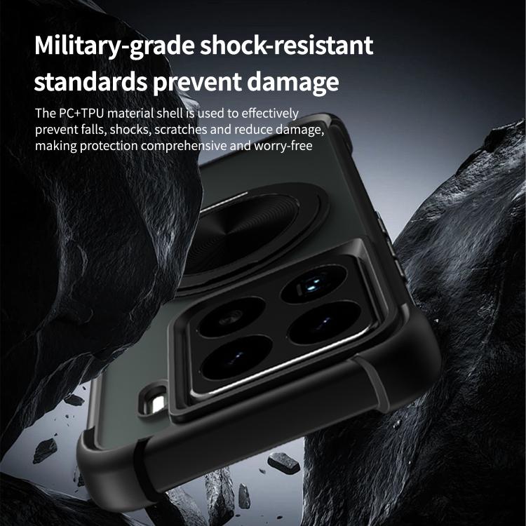For Xiaomi 15 CD Texture 360 Degree Rotating Holder MagSafe Phone Case