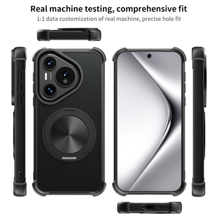 For Huawei Pura 70 CD Texture 360 Degree Rotating Holder MagSafe Phone Case