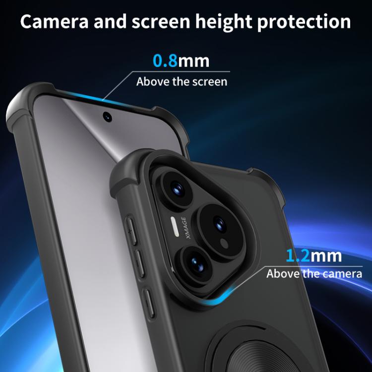For Huawei Pura 70 CD Texture 360 Degree Rotating Holder MagSafe Phone Case