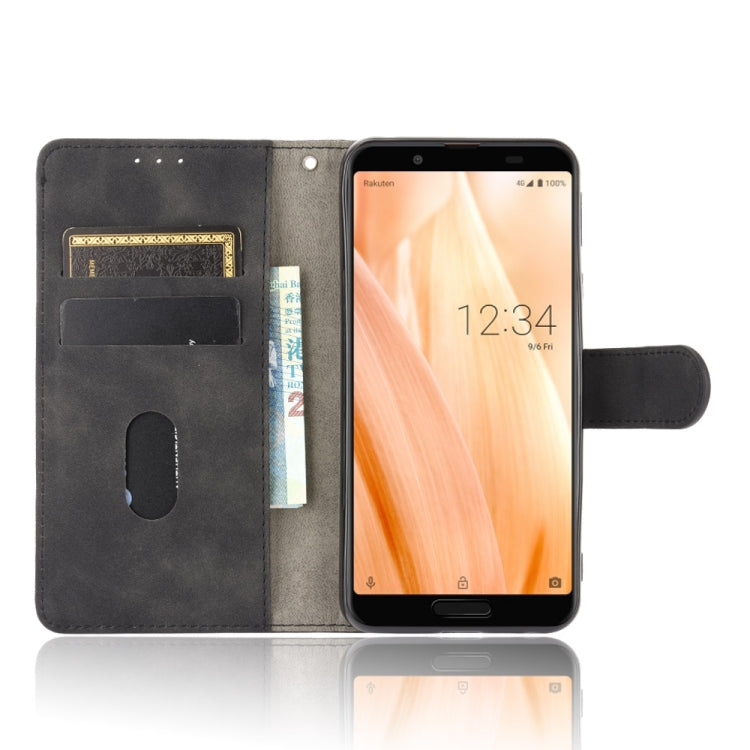 For Sharp Aquos Sense3 Lite SH-RM12 Solid Color Skin Feel Magnetic Buckle Horizontal Flip Calf Texture PU Leather Case with Holder & Card Slots & Wallet
