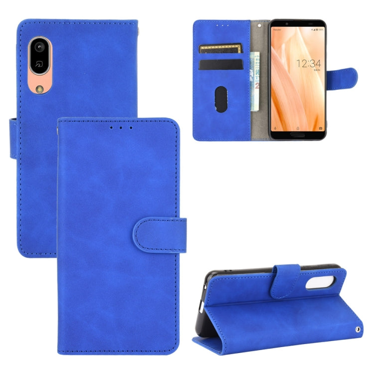 For Sharp Aquos Sense3 Lite SH-RM12 Solid Color Skin Feel Magnetic Buckle Horizontal Flip Calf Texture PU Leather Case with Holder & Card Slots & Wallet