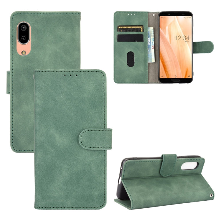 For Sharp Aquos Sense3 Lite SH-RM12 Solid Color Skin Feel Magnetic Buckle Horizontal Flip Calf Texture PU Leather Case with Holder & Card Slots & Wallet