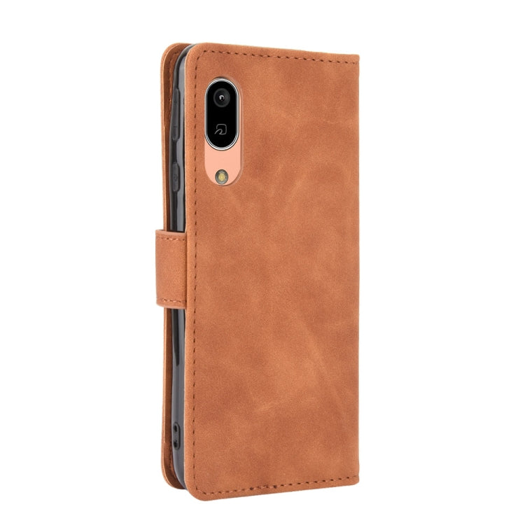For Sharp Aquos Sense3 Lite SH-RM12 Solid Color Skin Feel Magnetic Buckle Horizontal Flip Calf Texture PU Leather Case with Holder & Card Slots & Wallet