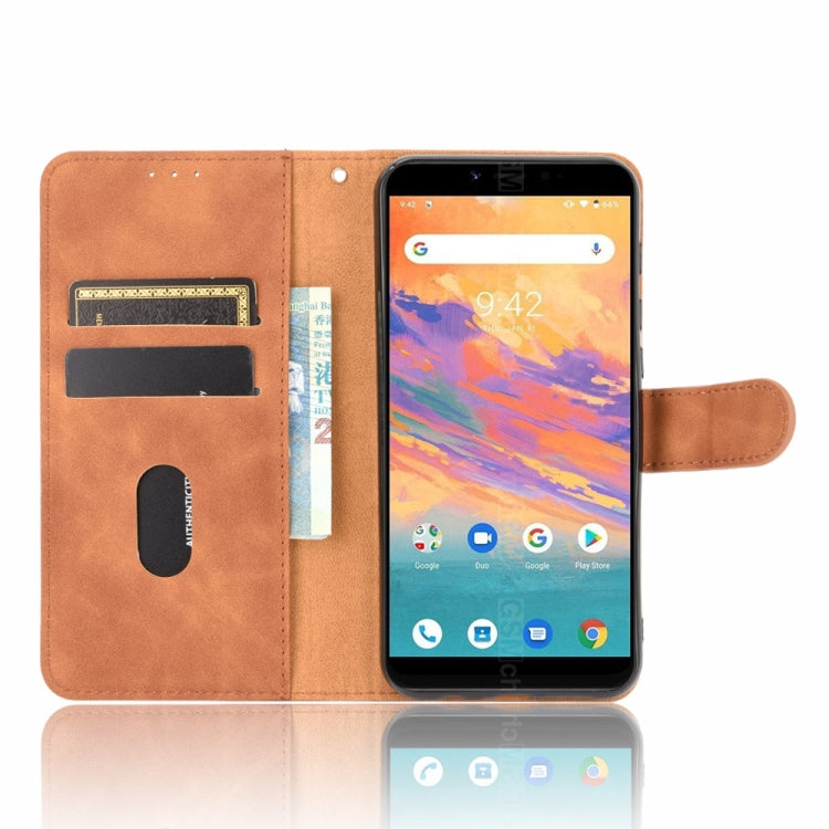For UMIDIGI A3S Solid Color Skin Feel Magnetic Buckle Horizontal Flip Calf Texture PU Leather Case with Holder & Card Slots & Wallet