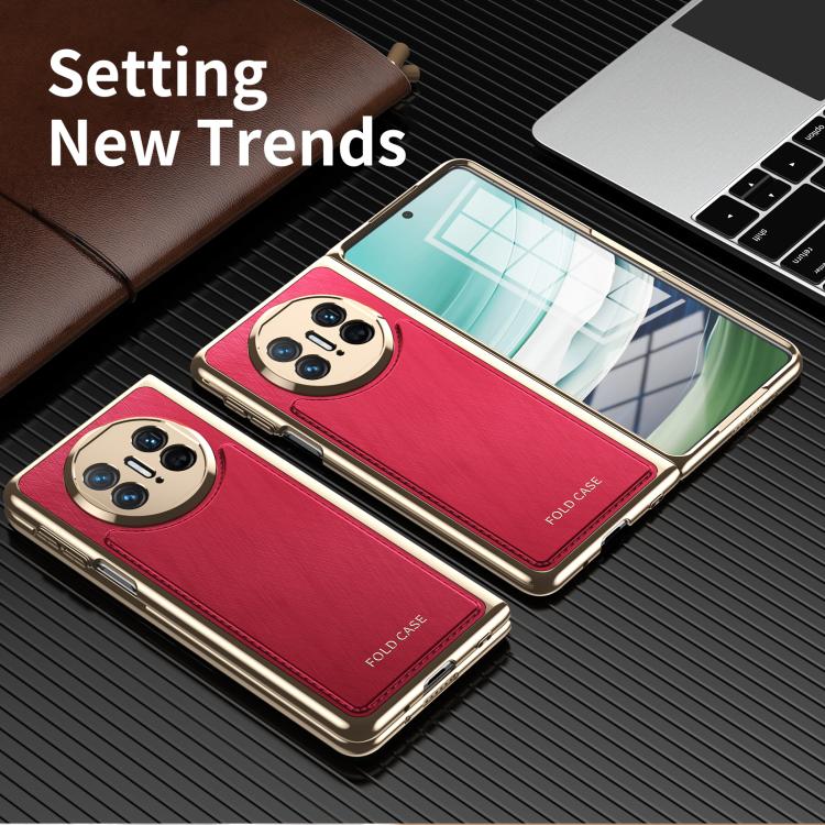 For Huawei Mate X3 Integrated Gold Wire Silver Brocade Plating Phone Case