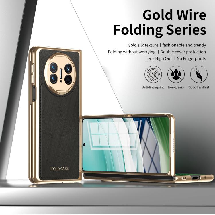 For Huawei Mate X3 Integrated Gold Wire Silver Brocade Plating Phone Case