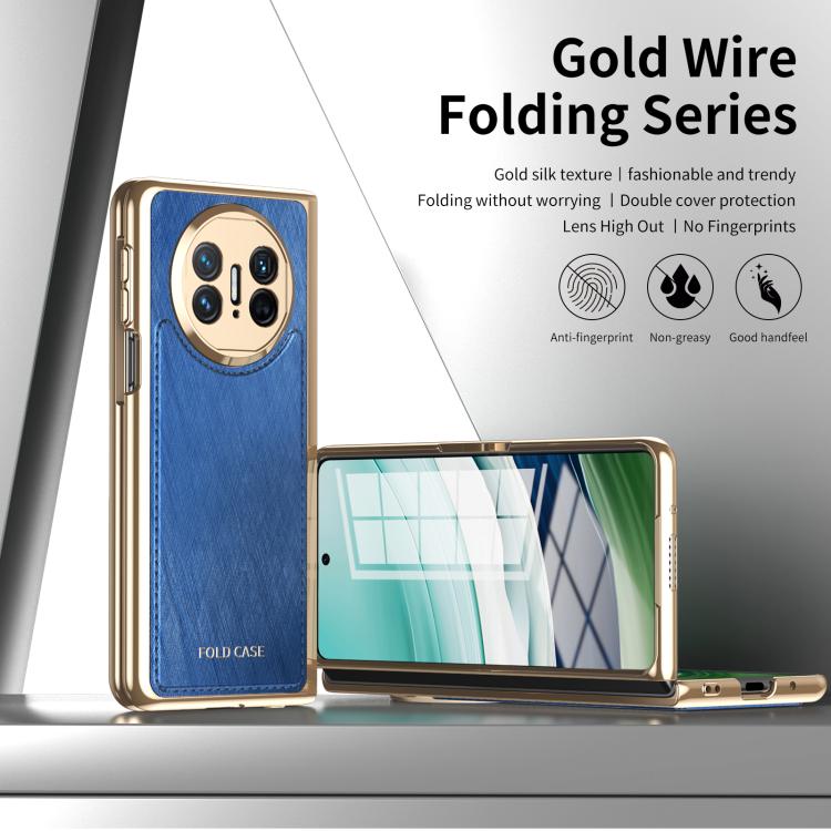 For Huawei Mate X3 Integrated Gold Wire Silver Brocade Plating Phone Case