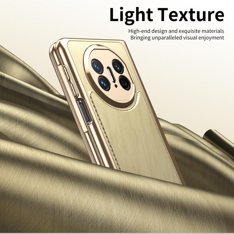 For Huawei Mate X3 Integrated Gold Wire Silver Brocade Plating Phone Case