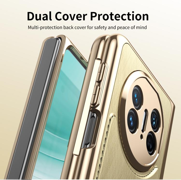 For Huawei Mate X3 Integrated Gold Wire Silver Brocade Plating Phone Case