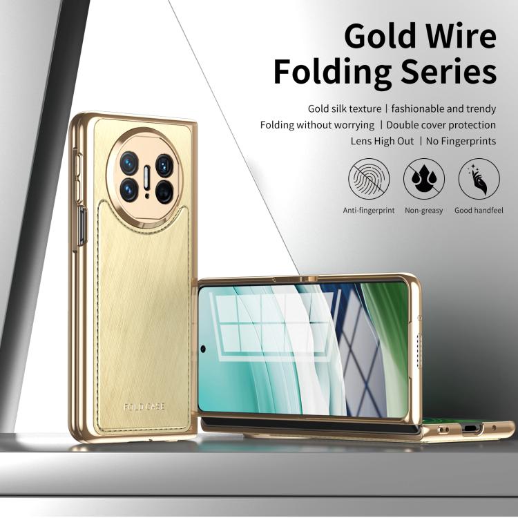 For Huawei Mate X3 Integrated Gold Wire Silver Brocade Plating Phone Case