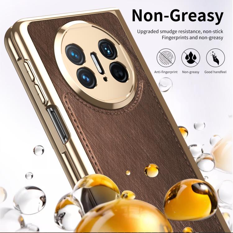 For Huawei Mate X3 Integrated Gold Wire Silver Brocade Plating Phone Case