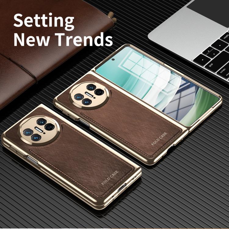 For Huawei Mate X3 Integrated Gold Wire Silver Brocade Plating Phone Case