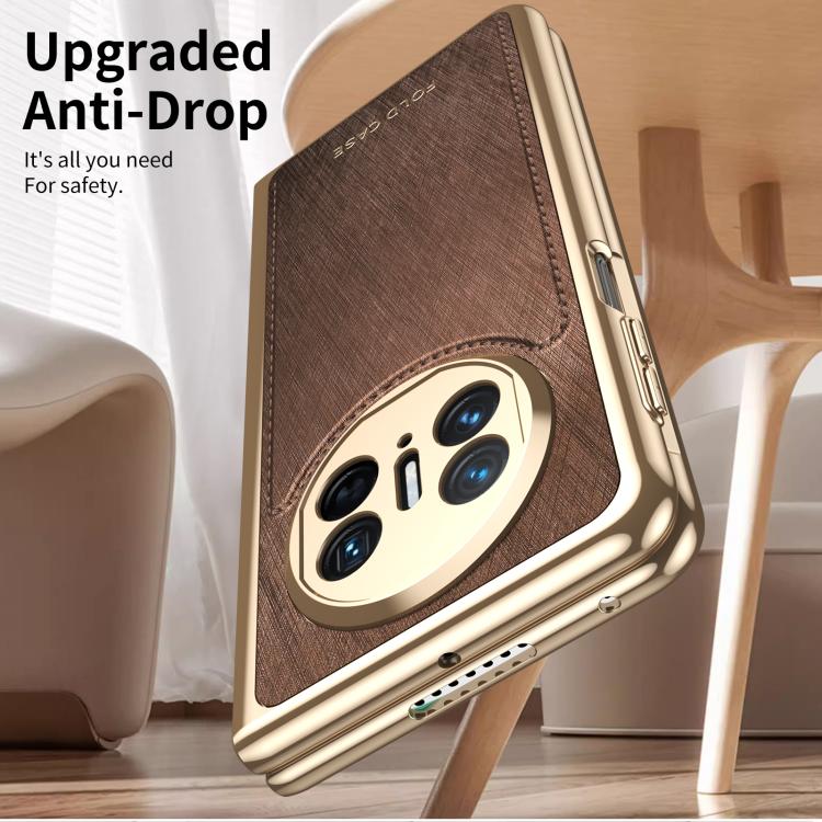 For Huawei Mate X3 Integrated Gold Wire Silver Brocade Plating Phone Case