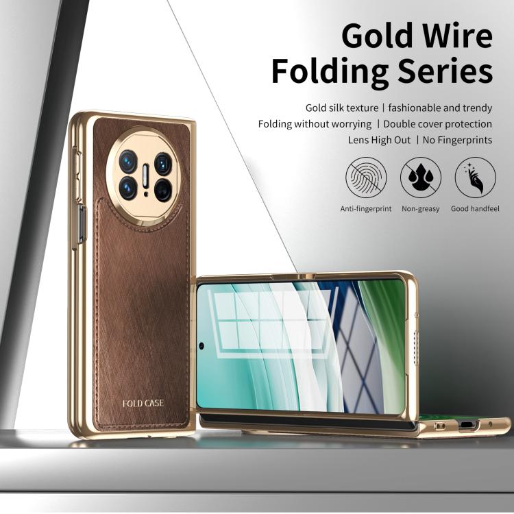 For Huawei Mate X3 Integrated Gold Wire Silver Brocade Plating Phone Case